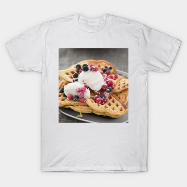 Ice Cream Waffles T-Shirt by NoMonkeyB